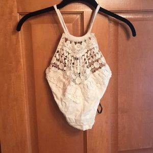 White Lace Crop Top